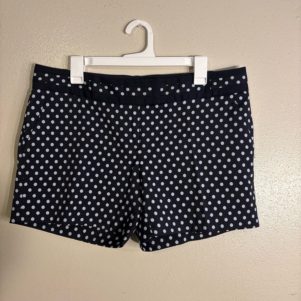 The Limited Tailored Short Navy Polka Dot Shorts Size 12